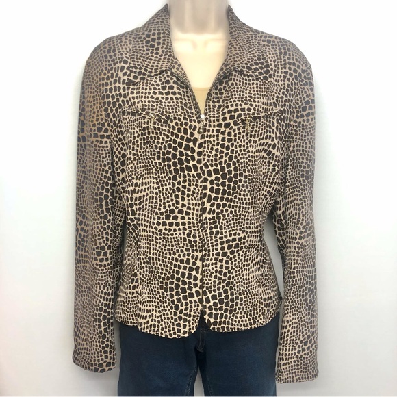 Allison Taylor Animal Print Silk Jacket - Picture 16 of 16
